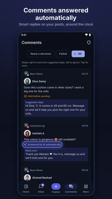 Held comment replies waiting for a decision